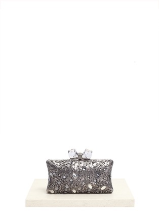Back View - Click To Enlarge - OVERTURE JUDITH LEIBER - Vanessa metallic leather clutch