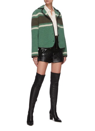 Figure View - Click To Enlarge - PHILOSOPHY DI LORENZO SERAFINI - Double zip rolled cuff faux leather shorts