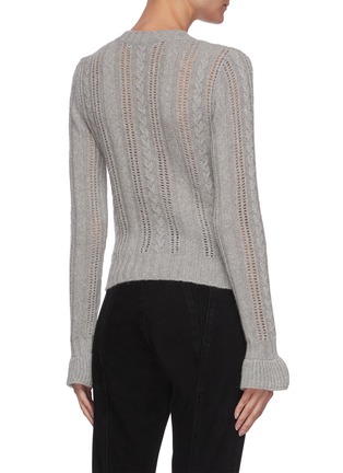 Back View - Click To Enlarge - PHILOSOPHY DI LORENZO SERAFINI - Ruffled cable knit sweater