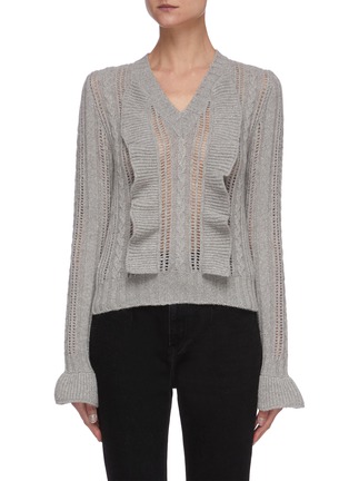 Main View - Click To Enlarge - PHILOSOPHY DI LORENZO SERAFINI - Ruffled cable knit sweater