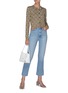 Figure View - Click To Enlarge - MOTHER - 'The Hustler' Ankle Fray Crop Flared Denim Jeans