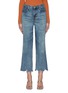 Main View - Click To Enlarge - J BRAND - Joan' Rip Hem Wide Leg Crop Denim Jeans