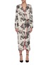 Main View - Click To Enlarge - HELLESSY - 'Lobb' tiger pattern long sleeve fil coupé wrap dress