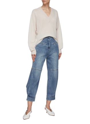 Figure View - Click To Enlarge - TIBI - Cut-out sleeve cocoon sweater