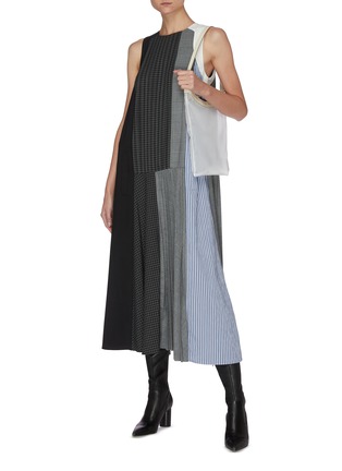 Figure View - Click To Enlarge - TIBI - Menswear Collage Sleeveless Dress