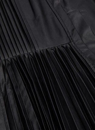 Detail View - Click To Enlarge - TIBI - 'Tissue' Pleated Faux Leather Sleeveless dress