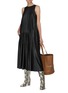 Figure View - Click To Enlarge - TIBI - 'Tissue' Pleated Faux Leather Sleeveless dress