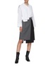 Figure View - Click To Enlarge - TIBI - 'Auguste' houndstooth flap midi skirt