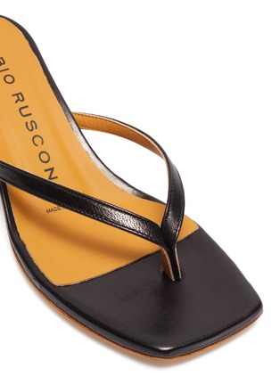 Detail View - Click To Enlarge - FABIO RUSCONI - Leather thong heeled sandals