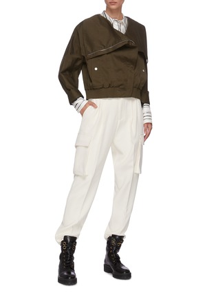 Figure View - Click To Enlarge - 3.1 PHILLIP LIM - Exaggerated collar twill jacket
