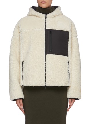 Main View - Click To Enlarge - 3.1 PHILLIP LIM - Hooded contrast panel shearling jacket