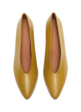 Detail View - Click To Enlarge - GRAY MATTERS - 'Gemma' metallic sculptural heel leather pumps