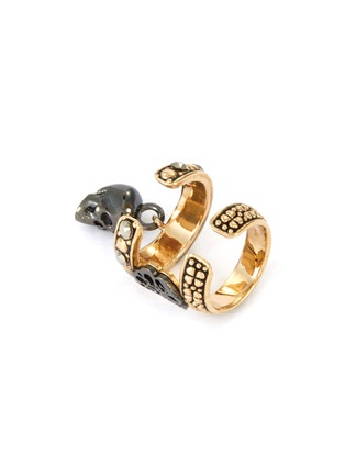 Detail View - Click To Enlarge - ALEXANDER MCQUEEN - Skull and seal embellished cuff earrings