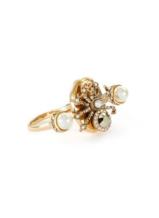 Main View - Click To Enlarge - ALEXANDER MCQUEEN - Spider embellished double ring