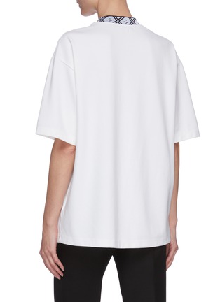 Back View - Click To Enlarge - ACNE STUDIOS - Face motif ribbed mock neck T-shirt