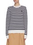 Main View - Click To Enlarge - ACNE STUDIOS - Face patch stripe knit sweater
