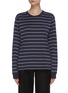 Main View - Click To Enlarge - ACNE STUDIOS - Stripe print face patch long sleeve T-shirt