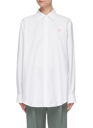 Main View - Click To Enlarge - ACNE STUDIOS - Face patch organic cotton button up shirt