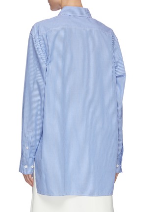 Back View - Click To Enlarge - ACNE STUDIOS - Face patch stripe organic cotton shirt