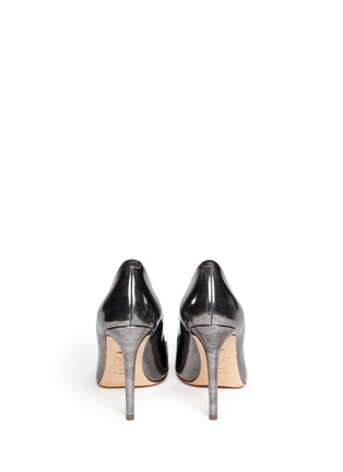 Back View - Click To Enlarge - DIANE VON FURSTENBERG - Bethany metallic leather pumps