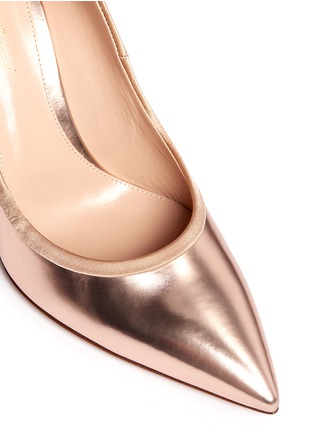 Detail View - Click To Enlarge - GIANVITO ROSSI - Satin-trim metallic pumps