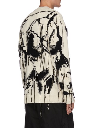 Back View - Click To Enlarge - ALEXANDER MCQUEEN - Skull embroidered sweater