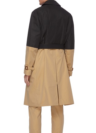 Back View - Click To Enlarge - ALEXANDER MCQUEEN - Contrast front panel belted trench coat