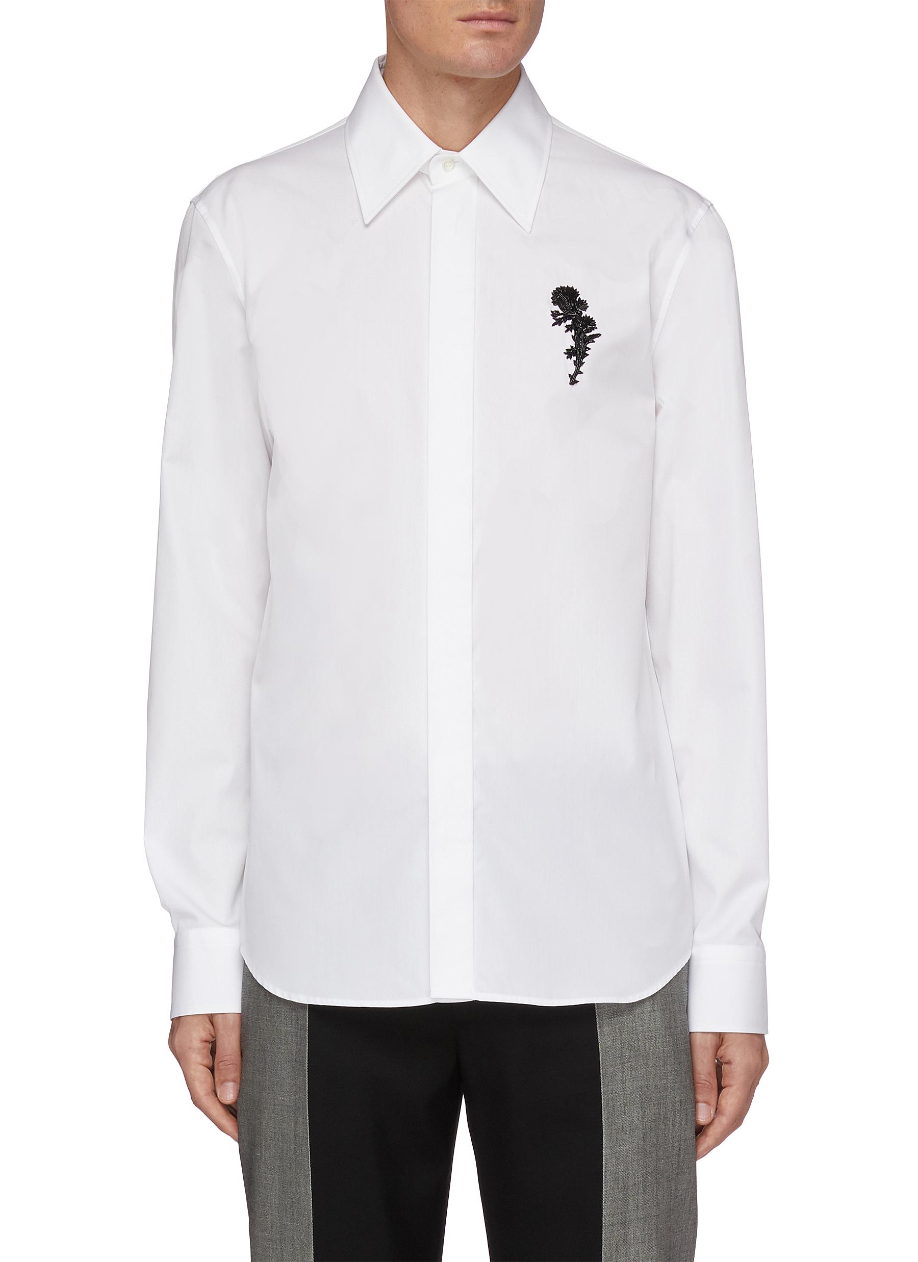 alexander mcqueen embroidered shirt