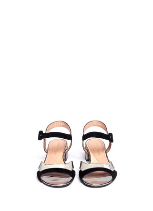 Figure View - Click To Enlarge - CLERGERIE - Sanpe suede and metallic leather sandals