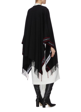 Back View - Click To Enlarge - ALEXANDER MCQUEEN - 'Selvedge' contrast stripe shawl