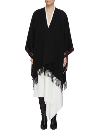 Main View - Click To Enlarge - ALEXANDER MCQUEEN - 'Selvedge' contrast stripe shawl