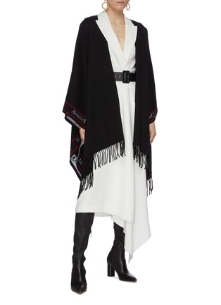 Figure View - Click To Enlarge - ALEXANDER MCQUEEN - 'Selvedge' contrast stripe shawl