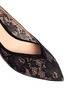 Detail View - Click To Enlarge - GIANVITO ROSSI - Suede trim lace flats