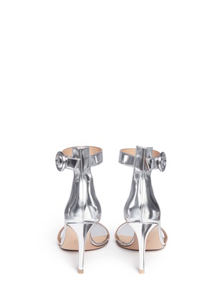Back View - Click To Enlarge - GIANVITO ROSSI - Metallic ankle strap leather sandals