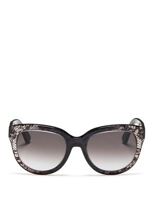 Main View - Click To Enlarge - VALENTINO GARAVANI - Lace acetate round cat eye sunglasses