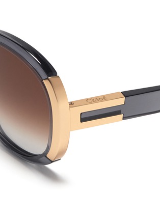 Detail View - Click To Enlarge - CHLOÉ - Metal trim oversized plastic sunglasses