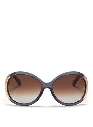 Main View - Click To Enlarge - CHLOÉ - Metal trim oversized plastic sunglasses