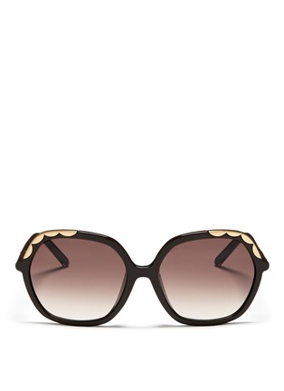 Main View - Click To Enlarge - CHLOÉ - Scalloped corner acetate sunglasses