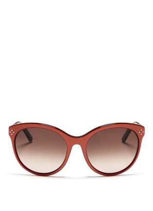 Main View - Click To Enlarge - CHLOÉ - Round cat eye metal temple sunglasses