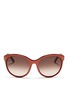 Main View - Click To Enlarge - CHLOÉ - Round cat eye metal temple sunglasses