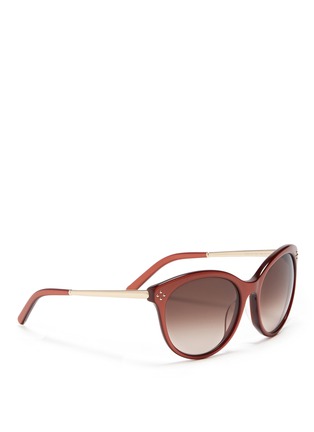 Figure View - Click To Enlarge - CHLOÉ - Round cat eye metal temple sunglasses