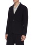 Front View - Click To Enlarge - BARENA - 'Torceo Marengo' notch lapel casual wool jersey blazer