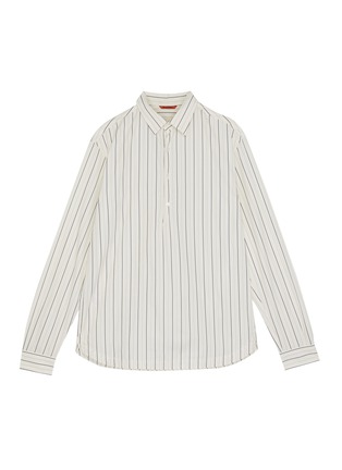 Main View - Click To Enlarge - BARENA - Pavan Meriga' half button stripe cotton shirt