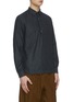 Front View - Click To Enlarge - BARENA - Half button herringbone cotton shirt