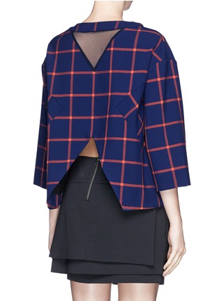 Back View - Click To Enlarge - THAKOON ADDITION - Cutout check print top
