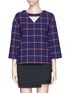 Main View - Click To Enlarge - THAKOON ADDITION - Cutout check print top