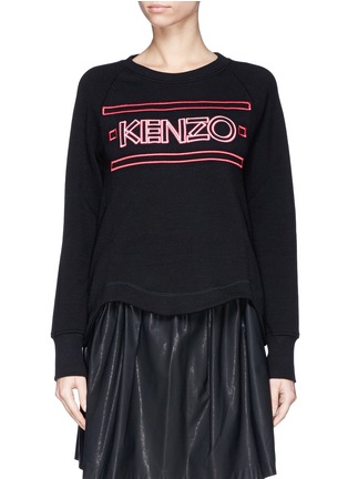 Main View - Click To Enlarge - KENZO - Logo embroidery irregular hem sweatshirt