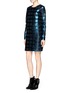 Front View - Click To Enlarge - KENZO - Lurex windowpane check shift dress