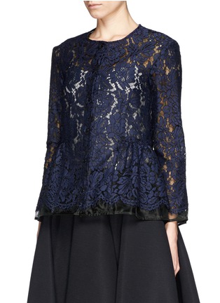 Front View - Click To Enlarge - MSGM - Lace peplum jacket