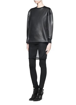 Figure View - Click To Enlarge - TOGA ARCHIVES - Mesh skirt chintz sweatshirt dress